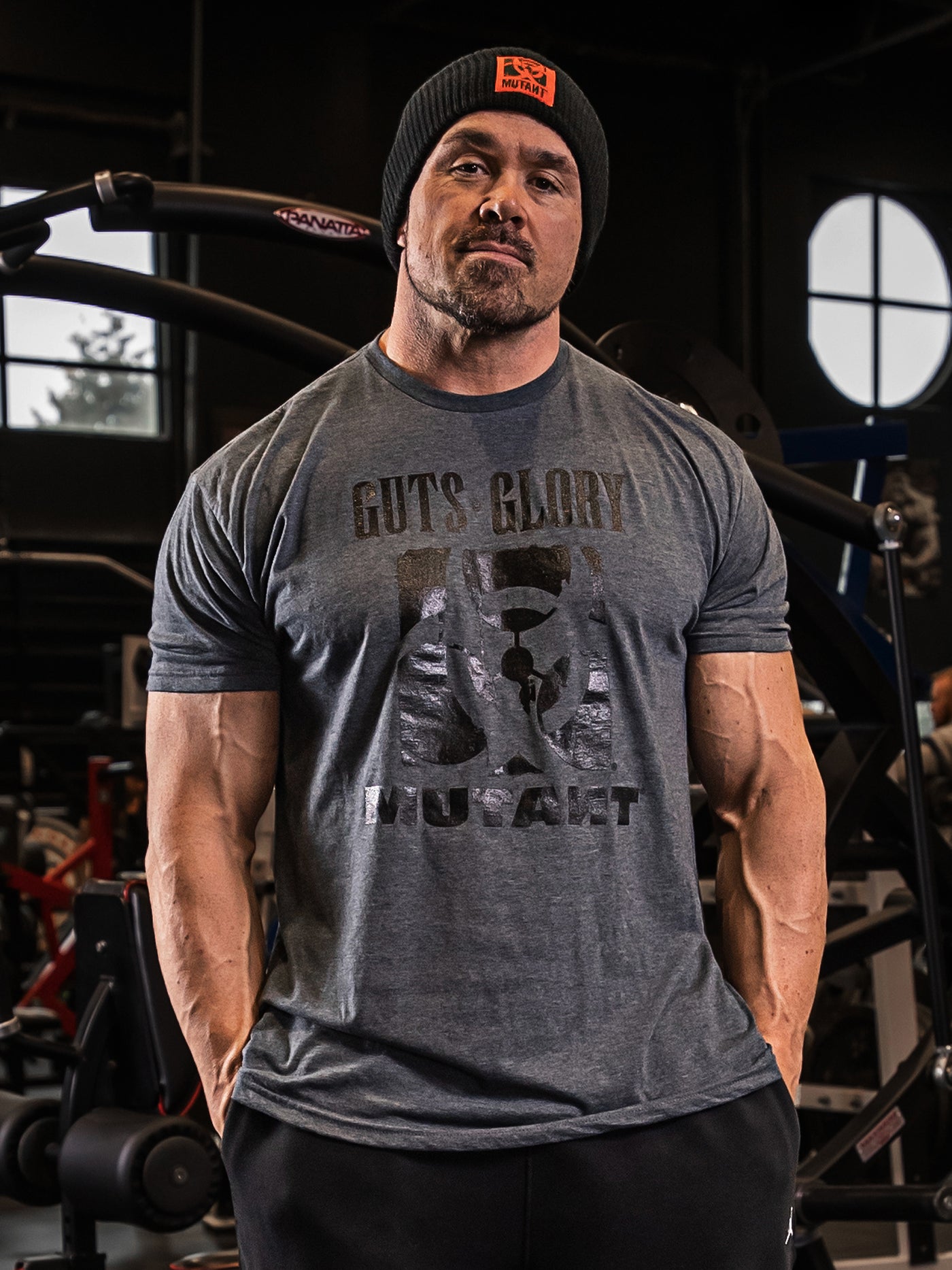 GUTS, GLORY, MUTANT® Gym T-shirt (Charcoal)